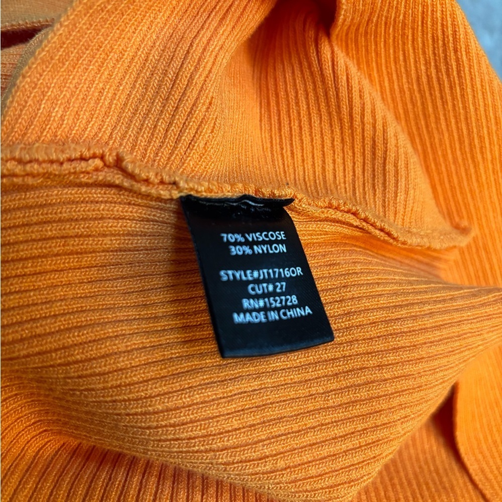 b SYNDNEY LOS ANGELES ORANGE CROSSOVER CROP TOP RIB KNIT BEACH RESORTWEAR SIZE M - Picture 5 of 6